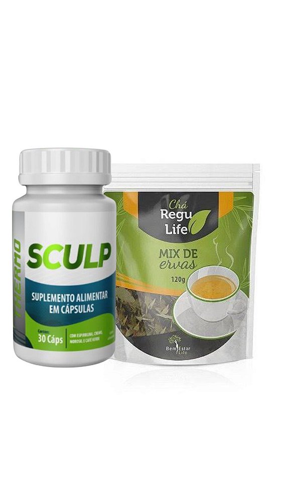 Sculp Thermo + Chá Regu Life pacote Bem Estar Life