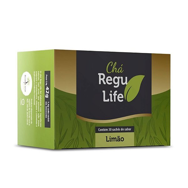 Chá Regu Life 30 sachês Bem Estar Life sabor limão