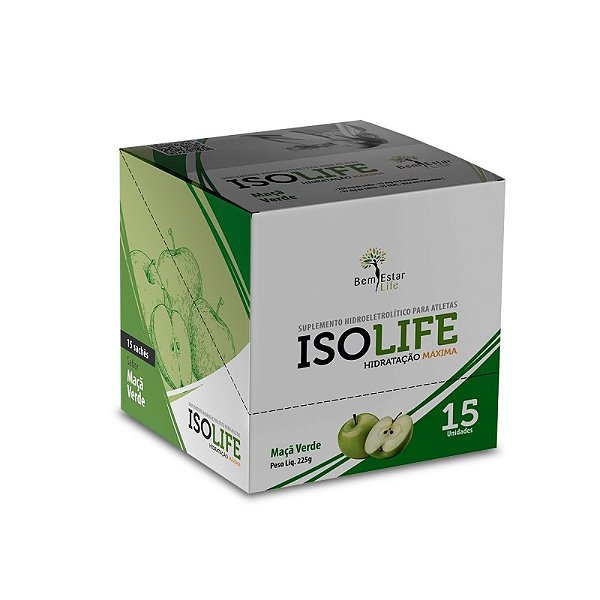 Isolife Isotônico de Maçã Verde 15 sachês Bem Estar Life
