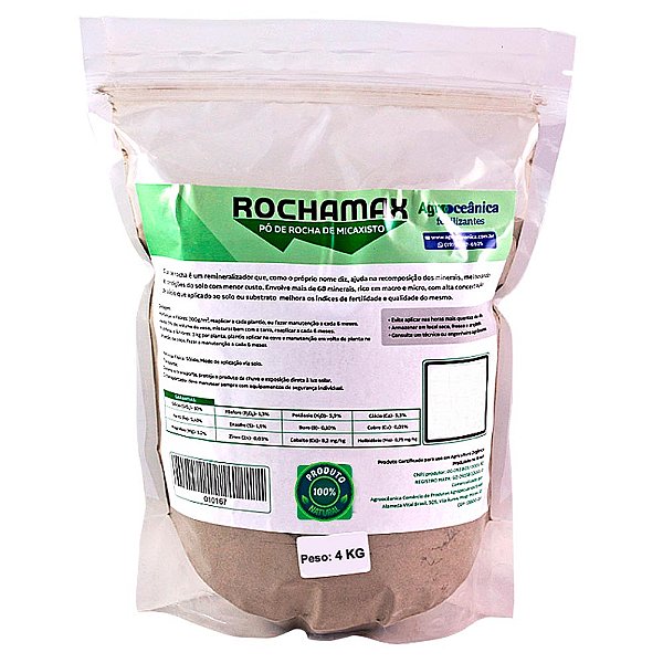 Rochamax Pó de Rocha de Micaxisto 4kg - Agrooceânica