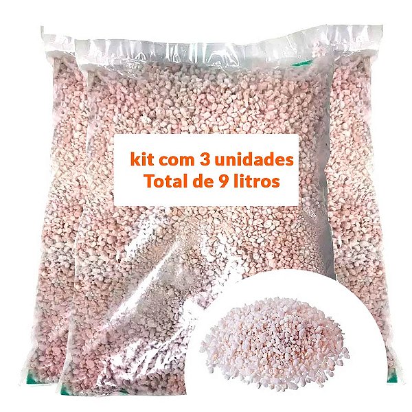 Kit com 3 Perlitas Expandida Grossa de 3 litros (9 litros) - Substrato Oxigenador de Solo