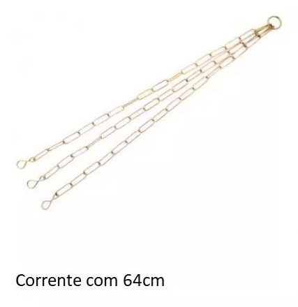 Corrente de Metal Tripla para Vaso Suspenso 64cm