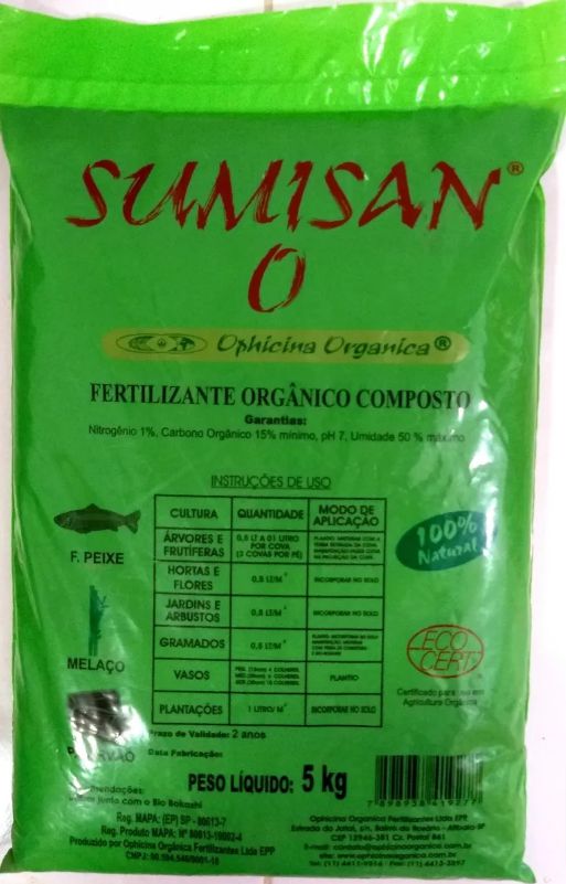 Sumisan Nº 1 - Carvão Triturado Enriquecido para Plantio - Fertilizante Orgânico - 5 Kg