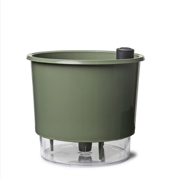 Vaso Autoirrigável N 04 - Grande - Verde Militar - 21 x 19cm - Raiz