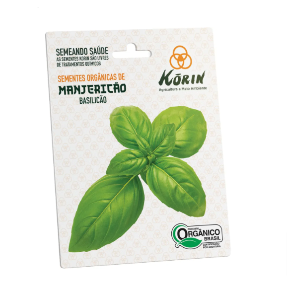 Sementes Orgânicas de Manjericão Basilicão - 0,08g - Korin