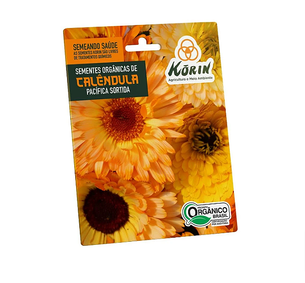 Sementes Orgânicas de Calêndula Pacífica Sortida - 0,4g - Korin