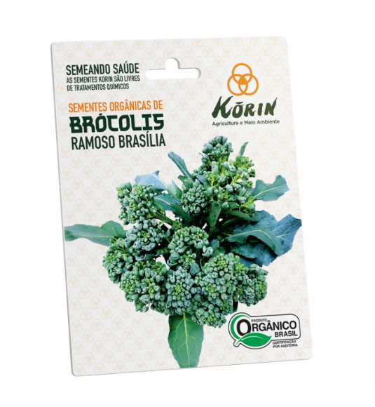Sementes Orgânicas de Brócolis Ramoso Brasília - 0,08g - Korin
