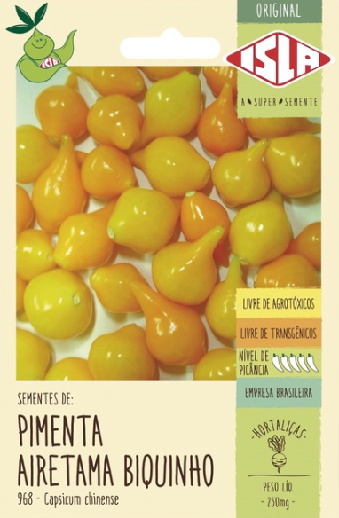 Sementes de Pimenta Biquinho Amarela Airetama - 250 mg - Isla