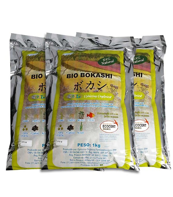 Kit Promocional - 3 Bokashi 1Kg - Ophicina Orgânica