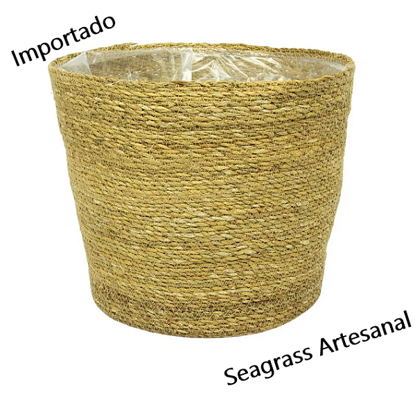 Cesto Artesanal Igmar Natural 18x16 M - Palha Seagrass - TS Brasil