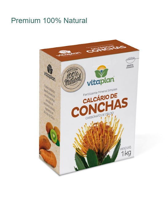 Calcário De Conchas 1 Kg - Adubo Mineral Orgânico - Vitaplan
