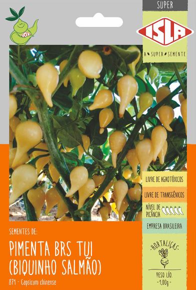 Sementes de Pimenta BRS Tui Biquinho Salmão 1g - Isla