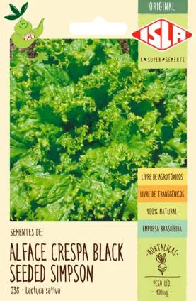 Sementes de Alface Crespa Black Seeded Simpson 400mg - Isla