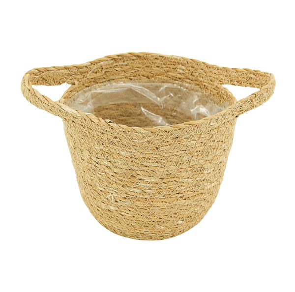 Cesto Artesanal Nelis Natural 13x12 PP - Palha Seagrass - TS Brasil