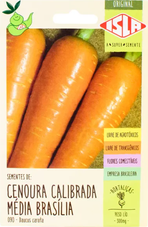 Sementes de Cenoura Calibrada Média Nantes 300mg - Isla Original