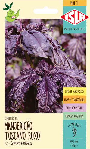 Sementes de Manjericão Toscano Roxo - 50mg - Isla Multi