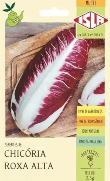 Sementes de Chicória Endívia Roxa Alta -2,30g - Isla Multi