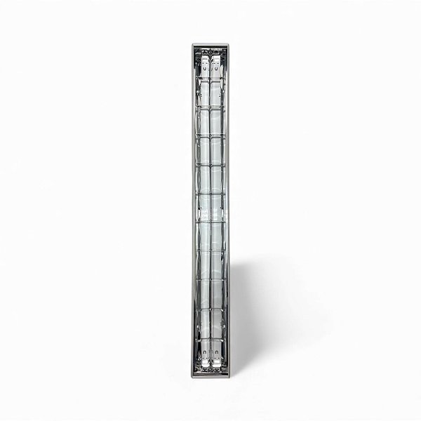 Luminária Calha Linear 2x18W Aletada de Sobrepor