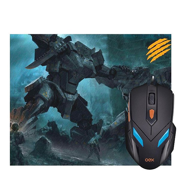 Combo War Mouse Gamer e Mouse Pad Gamer Oex©
