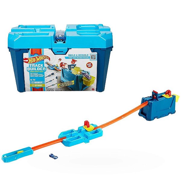 Conjunto Pista De Percurso Hot Wheels Track Builder Caixa De Choques  Extremos Com 1x Carrinho Mattel