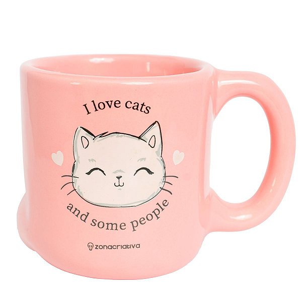 Caneca 3D 350ml Patinhas - I Love Cats and Some