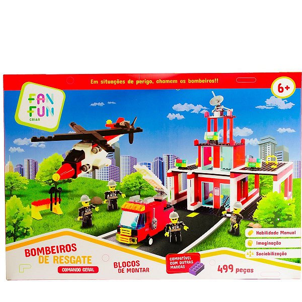 Blocos De Montar Bombeiros de Resgate Comando Geral - 499pcs - TUDO FAN FUN