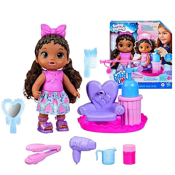 Boneca Baby Alive Sudsy Styling Cabelos Pretos - Hasbro©