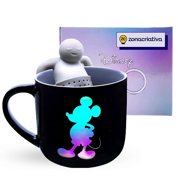 Caneca c/Infusor 350ml Mickey Mouse Disney 100 Anos - ©Disney
