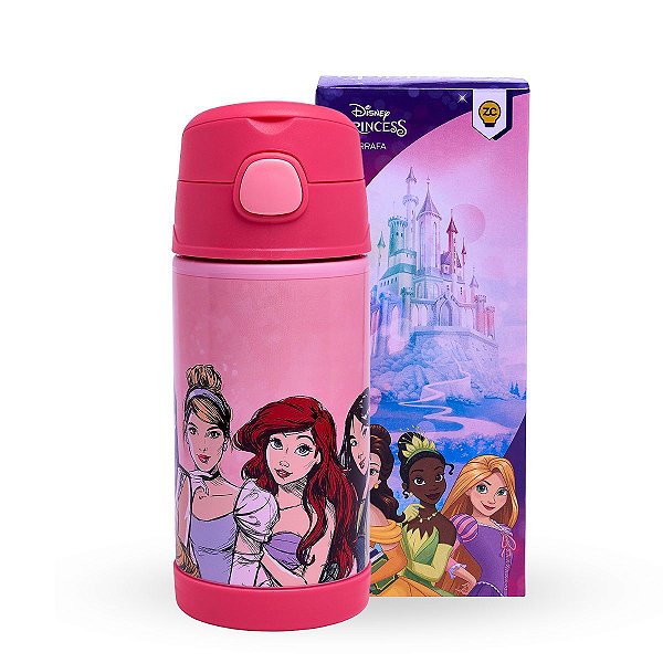 Garrafa Infantil Click c/Canudo 300ml Princesas - ©Disney