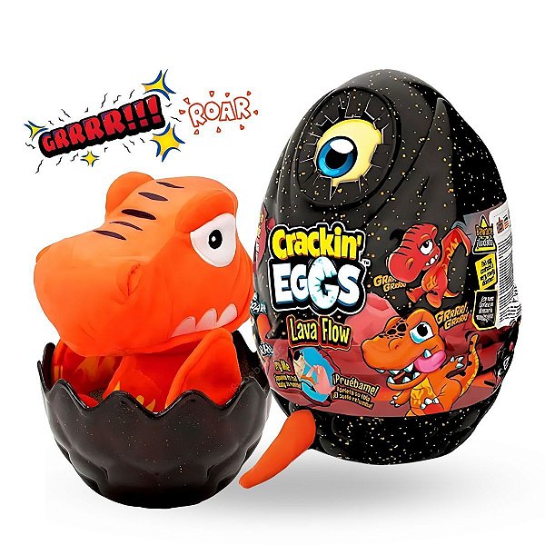 Pelúcia Interativa c/ Vibração e Som - Ovo Crackin Eggs Lava Flow Flame