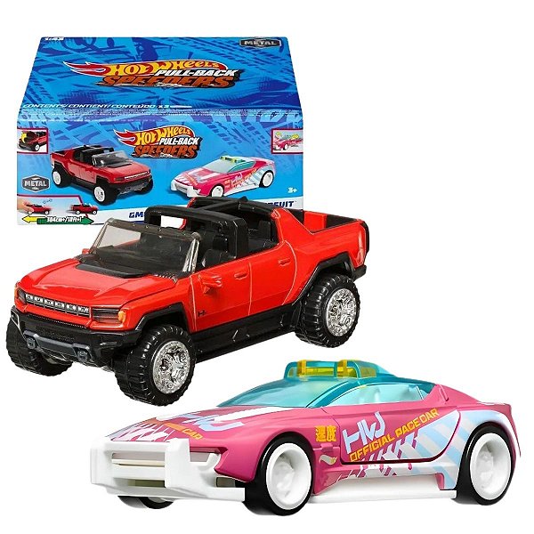 Hot Wheels Pull-Back Speeders 1:43 - GMC Hummer EV & Alpha Pursuit