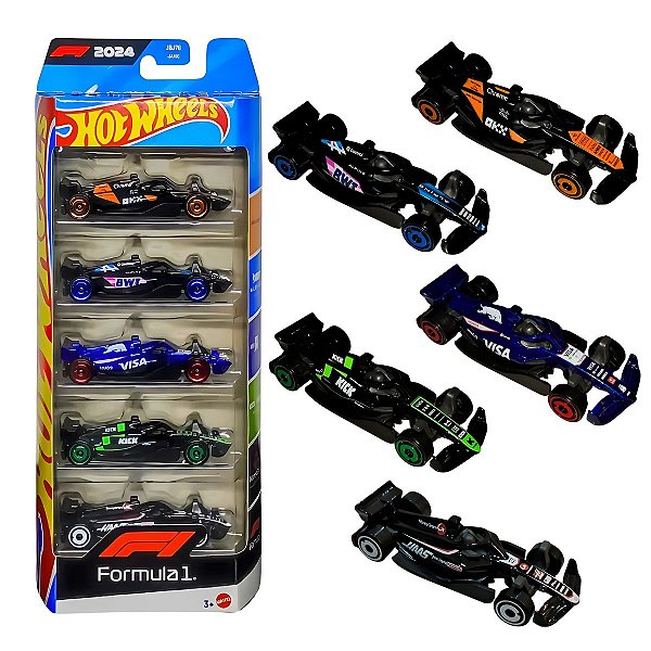 Pack 5 Hot Wheels Racing - Fórmula 1 - JGF58