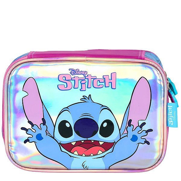 Estojo Box 100 pens Metalizado Roxo Stitch  - Disney