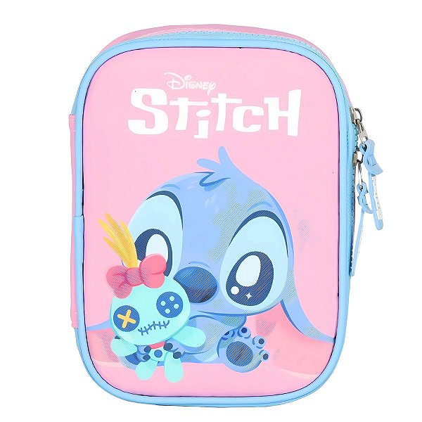 Estojo Box 100 Pens Baby Stitch Rosa - Disney
