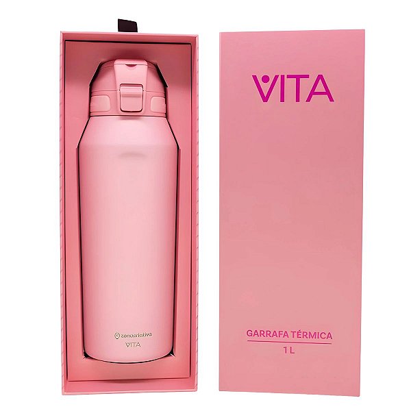 Garrafa Térmica Vita Pegasus 1000ml Pink Glaze - Zona Criativa