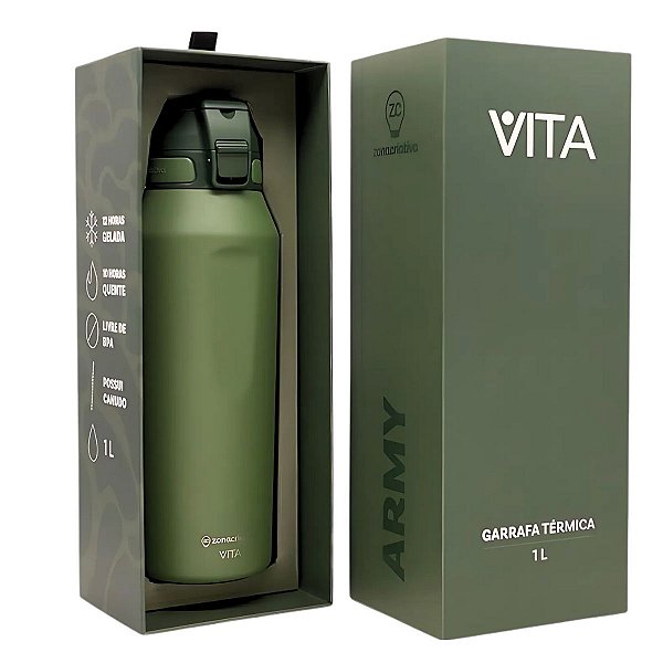 Garrafa Térmica Vita Pegasus 1000ml Army - Zona Criativa