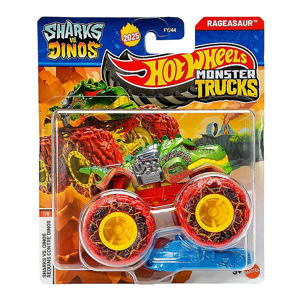 Hot Wheels Monster Trucks Sharks vs Dinos 1:64 - Rageasaur 7/8