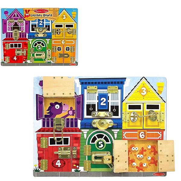 Melissa & Doug Travas Placa de Atividade de Madeira Pedagógico