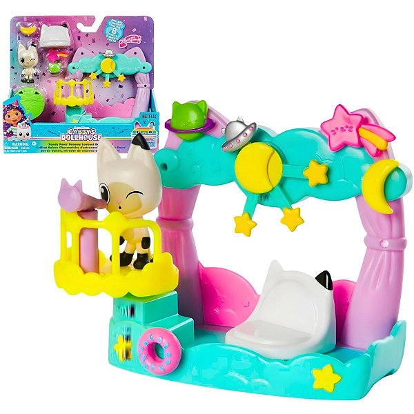 A Casa Mágica da Gabby - Playset Observatório de Sonhos Varanda Com Pandy Paws - Gabby'S Dollhouse