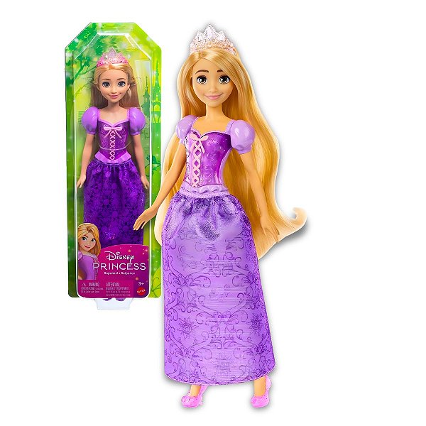 Boneca Princesa Rapunzel Articulada com Saia Brilhante Disney Princess - Mattel