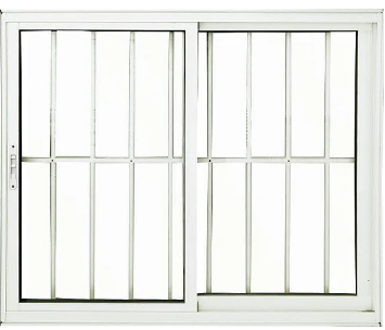 JANELA DE CORRER 2 FOLHAS (1 FIXA) COM GRADE ALUMÍNIO BRANCO - LINHA PREMIUM
