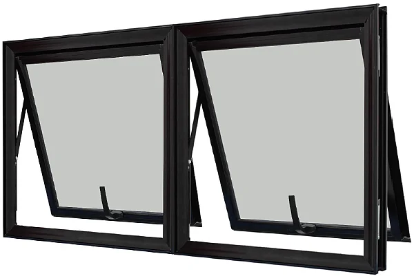JANELA MAXIM-AR 2 SEÇÕES ALUMÍNIO PRETO S/ GRADE - LINHA PREMIUM