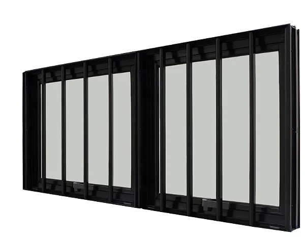 JANELA MAXIM-AR 2 SEÇÕES ALUMÍNIO PRETO C/ GRADE - LINHA PREMIUM