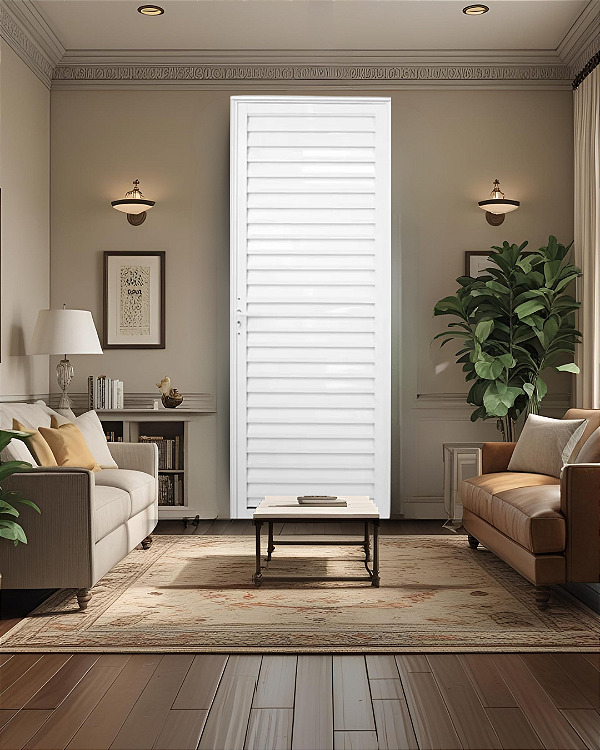 PORTA PALHETA COM VENTILAÇÃO ALUMÍNIO BRANCO - LINHA 25