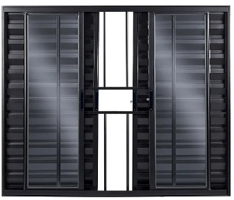 JANELA VENEZIANA PRETO 6 FOLHAS COM GRADE - LINHA RESISTENCE