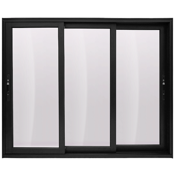 JANELA ALUMÍNIO VITRÔ PRETO 3 PLANOS 3 MÓVEIS S/ GRADE - LINHA 25 PREMIUM