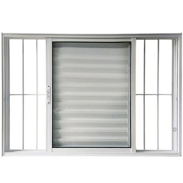 JANELA VENEZIANA 3 FLS MÓVEIS ALUMÍNIO BRANCO C/ GRADE - LINHA 25 PREMIUM