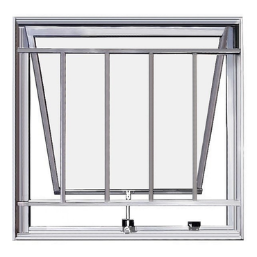 JANELA MAXIM-AR 1 SEÇÃO ALUMÍNIO BRILHANTE C/ GRADE - LINHA 18 RESISTENTE