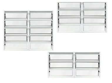 JANELA ALUMÍNIO BASCULANTE 2 SEÇÕES - LINHA 18 RESISTENTE