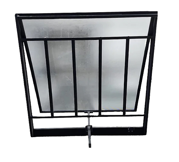 PONTA DE ESTOQUE - JANELA MAXIM-AR 1 SEÇÃO ALUMÍNIO PRETO C/ GRADE - LINHA RESISTENCE